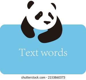 panda get on the billboard, blackboard, vector illustration