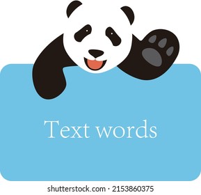 panda get on the billboard, blackboard, vector illustration