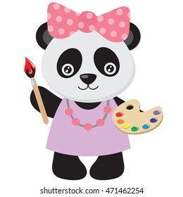 Panda girl vector illustration