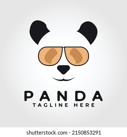 Panda mit Logo-Design, Vektorgrafik