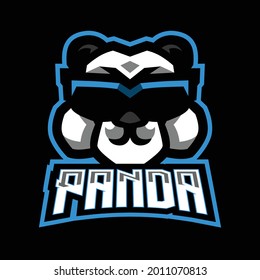 Panda With Glasses Mascot Gaming Logo