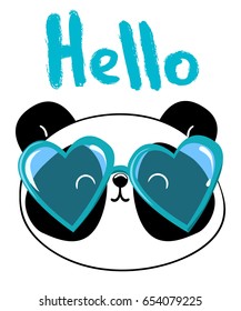 Panda with glasses vector illustration 