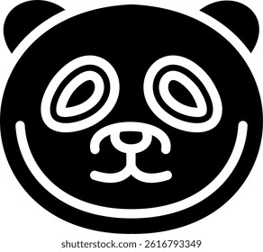 Panda Glyph Vector Icon Design