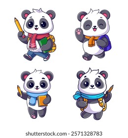 Panda going to school, package design