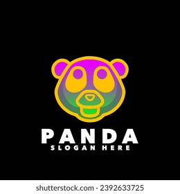 Panda gradient symbol logo design 