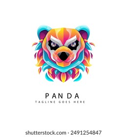 panda gradient vector design uses full color