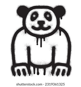 Panda graffiti with black spray paint