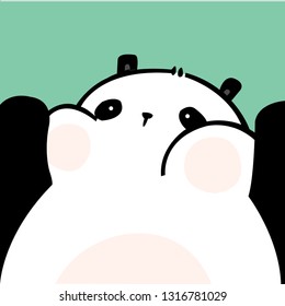 Panda in green background