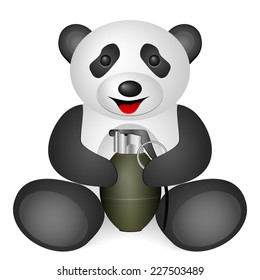 Panda grenade on a white background.