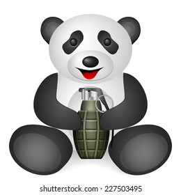 Panda grenade on a white background.