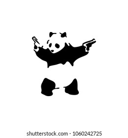 Panda Gun Vector Logo