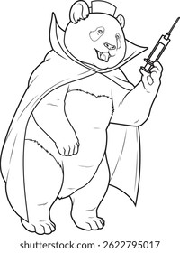 Ilustração de arte gráfica de vampiros de Halloween da panda