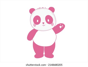 panda hand drawn design vector 