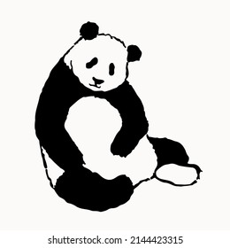 Panda, hand drawn vector illustration