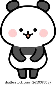 Panda with Hands Together Illustration