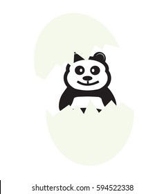 panda happy easter day icon vector