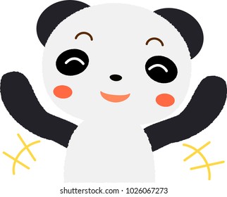 panda happy vector illustration