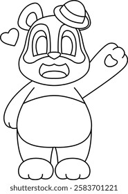 Panda Hat Animal Vector Graphic Art Illustration