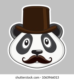 Panda with a hat. Vector.
