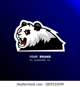 panda head animal vector logo