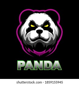 panda head animal vector logo