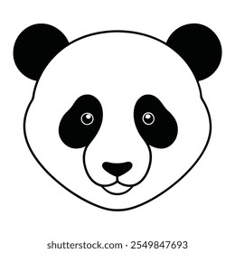 Cabeza de panda de silueta de vector