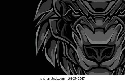 panda head banner background illustration