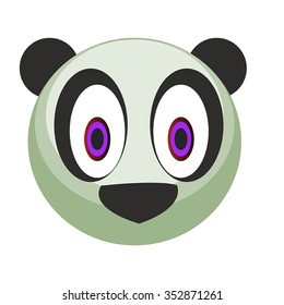 Panda Head With Big Eyes Cartoon Vector