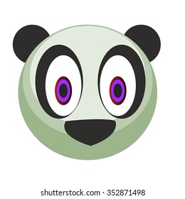 Panda Head With Big Eyes Cartoon Vector