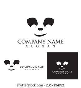 Panda-Kopf-Logo schwarz-weiß
