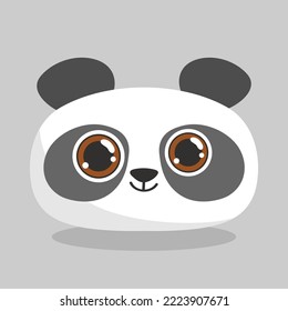 panda head cartoon - mascot cute panda face clipart vector