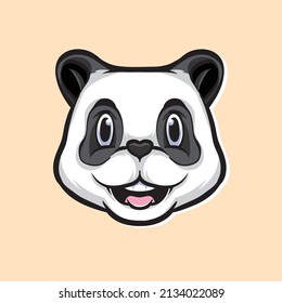 panda head cartoon vector logo