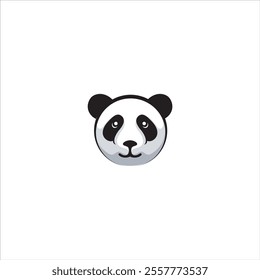 Panda head design in black and white background