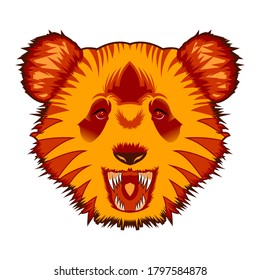panda head design illustration for koas, mascot, logo