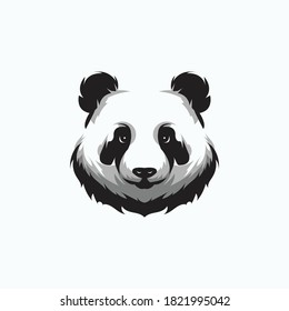 Panda head for e sport logo design element template vector