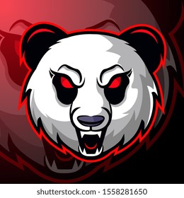 Panda head esport mascot logo design