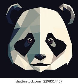 Panda Head Flat Icon Illustration , company Logo Vector stock illustration