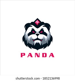 panda head gaming logo design