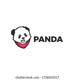 Panda head hand drawn logo template