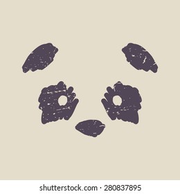 Panda head icon sign logo illustration