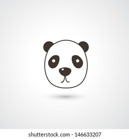Panda head icon vector