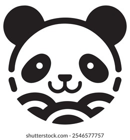 Panda Head Icon Vector Illustration 