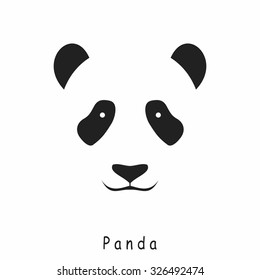 Panda Head icon vector on a white background