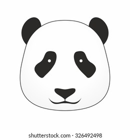 Panda Head icon vector on a white background