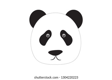 Panda head illustration isolated on white background - vector
