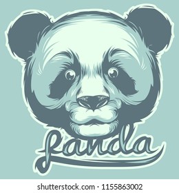 Panda head, inscription Panda 
