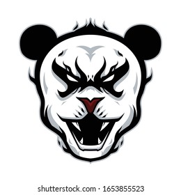 Panda Head Line Art Illustration