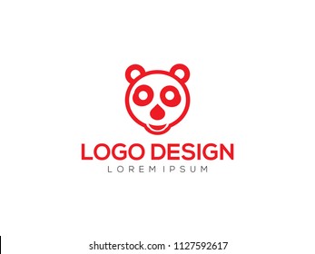 Panda Head Logo / Cute Panda Character Vector