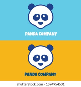 panda head logo design simple style vector 