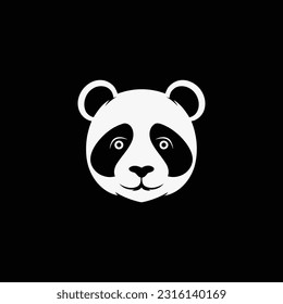 Panda head logo design vector illustration